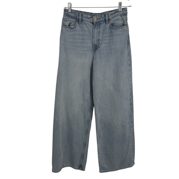 COS Wide Leg Jeans Women Size 27 High Rise Light Wash Blue Denim Baggy Y2K - Picture 1 of 13